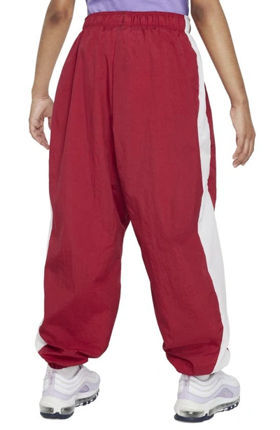 Shop Nike Kids' Sportswear Side Stripe Track Pants In Noble Red/ White/ Ember