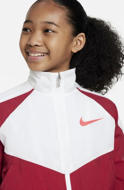Shop Nike Kids' Sportswear Track Jacket In Noble Red/ White/ Ember