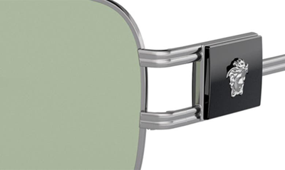Shop Versace 63mm Oversize Pillow Sunglasses In Gunmetal