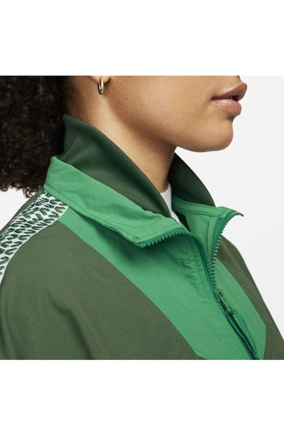Shop Nike Sportswear Water Repellent Crop Tracksuit Jacket In Fir/ Malachite/ Sail