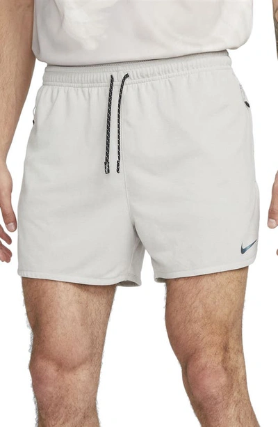 Shop Nike Run Division Stride Running Shorts In Light Iron Ore