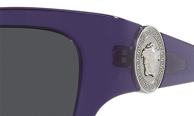 Shop Versace 55mm Square Sunglasses In Dark Grey