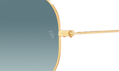 Shop Ray Ban Original 62mm Aviator Sunglasses In Gold Blue