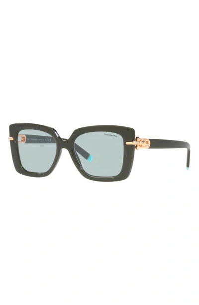 Shop Tiffany & Co 53mm Butterfly Sunglasses In Azure