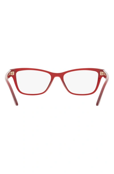 Shop Versace 55mm Pillow Optical Glasses In Transparent Red