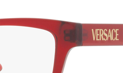 Shop Versace 55mm Pillow Optical Glasses In Transparent Red