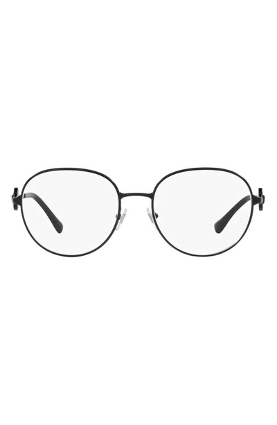 Shop Versace 54mm Round Optical Glasses In Matte Black