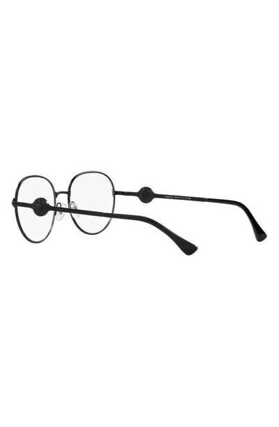 Shop Versace 54mm Round Optical Glasses In Matte Black
