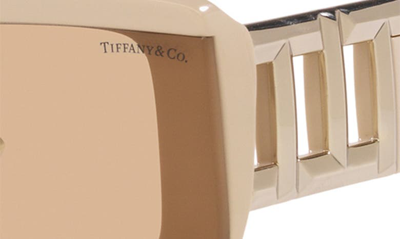 Shop Tiffany & Co 62mm Oversize Rectangular Sunglasses In Beige