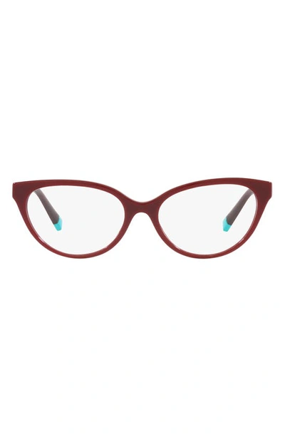 Shop Tiffany & Co 52mm Cat Eye Reading Glasses In Burgundy