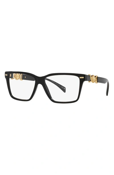 Shop Versace 54mm Rectangular Optical Glasses In Black