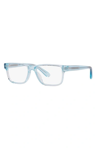 Shop Versace 47mm Rectangular Optical Glasses In Clear Blue