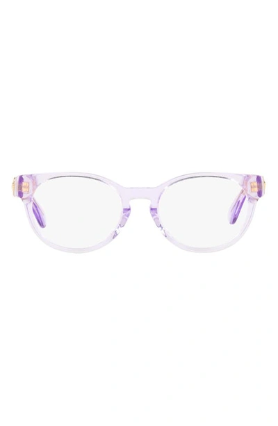 Shop Versace 47mm Oval Optical Glasses In Trans Pink