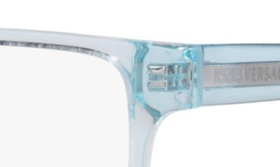 Shop Versace 47mm Rectangular Optical Glasses In Clear Blue