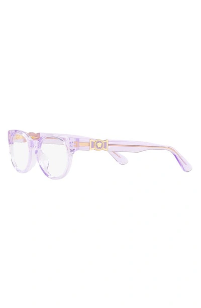 Shop Versace 47mm Oval Optical Glasses In Trans Pink