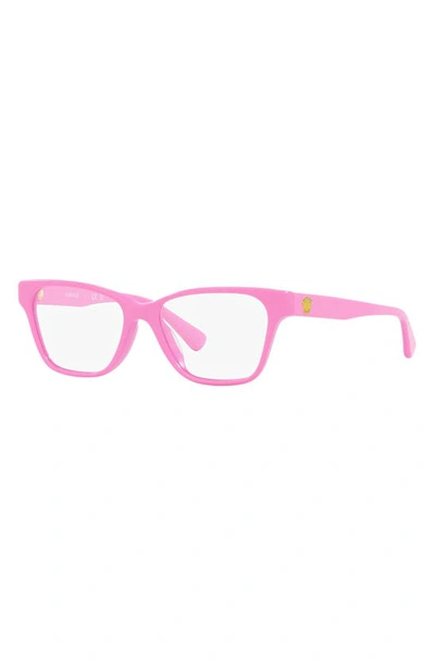 Versace 48mm Rectangular Optical Glasses In Pink