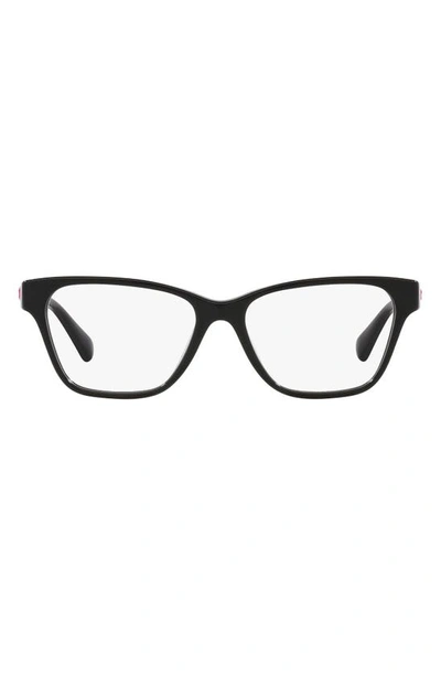 Shop Versace Kids' 45mm Rectangular Optical Glasses In Black