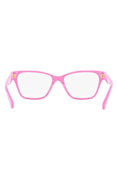 Versace 48mm Rectangular Optical Glasses In Pink