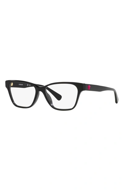 Versace 48mm Rectangular Optical Glasses In Black