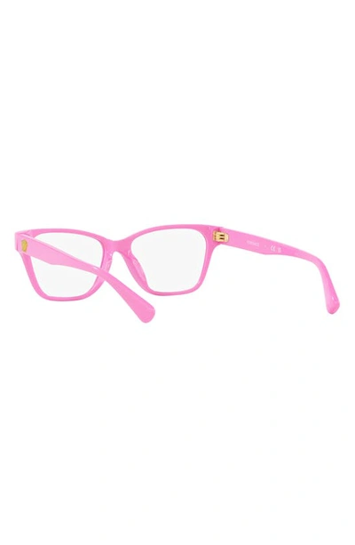 Versace 48mm Rectangular Optical Glasses In Pink
