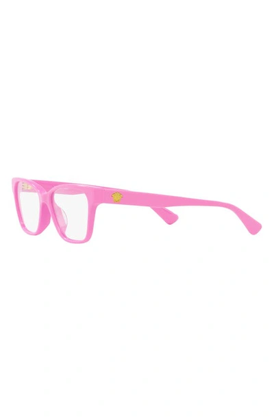 Shop Versace Kids' 45mm Rectangular Optical Glasses In Pink