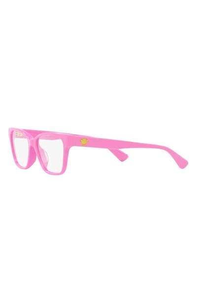 Versace 48mm Rectangular Optical Glasses In Pink