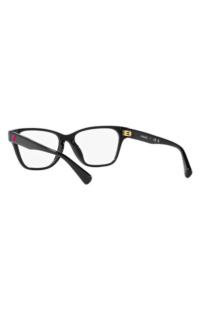 Versace 48mm Rectangular Optical Glasses In Black