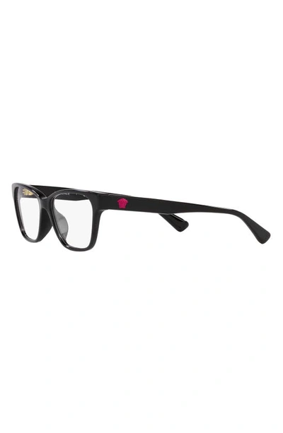 Versace 48mm Rectangular Optical Glasses In Black