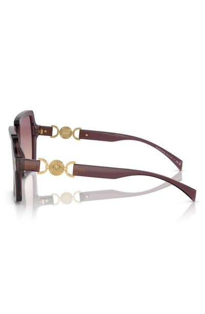 Shop Versace 55mm Gradient Square Sunglasses In Transparent Violet