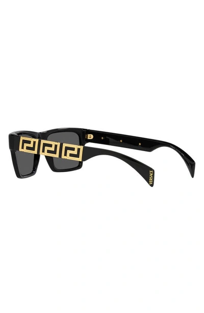 Shop Versace 54mm Rectangular Sunglasses In Black