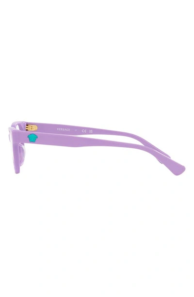 Shop Versace Kids' 46mm Rectangular Optical Glasses In Lilac