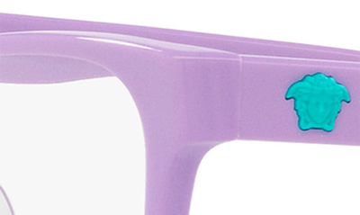 Shop Versace Kids' 46mm Rectangular Optical Glasses In Lilac