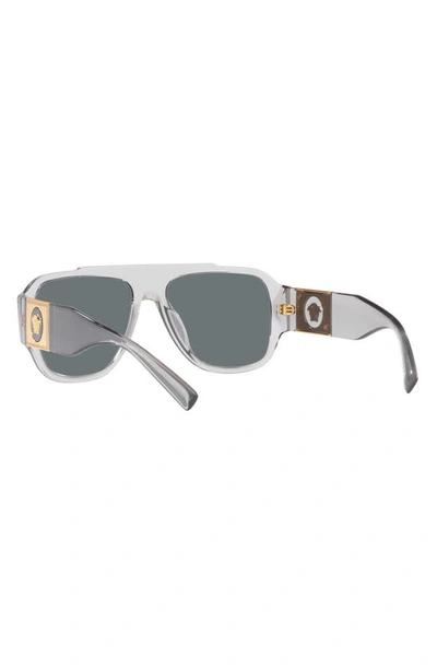 Shop Versace 57mm Pillow Sunglasses In Transparent Grey