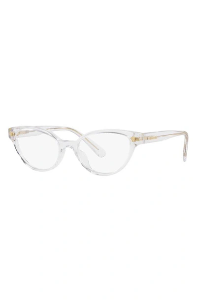 Shop Versace Kids' 47mm Cat Eye Optical Glasses In Crystal