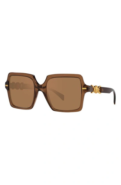 Shop Versace 55mm Square Sunglasses In Transparent