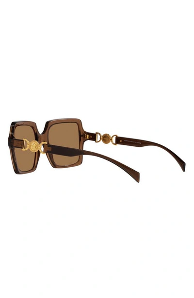 Shop Versace 55mm Square Sunglasses In Transparent