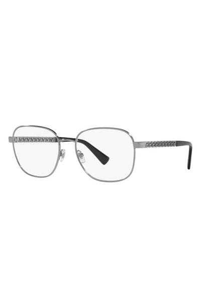 Shop Versace 56mm Square Optical Glasses In Gunmetal
