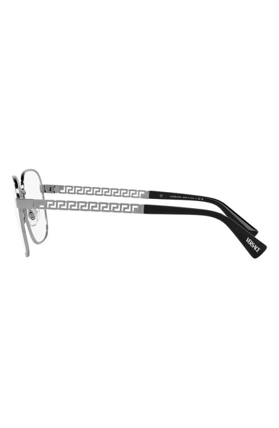 Shop Versace 56mm Square Optical Glasses In Gunmetal