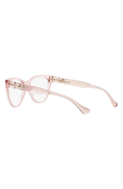 Versace 53mm Cat Eye Optical Glasses In Trans Pink