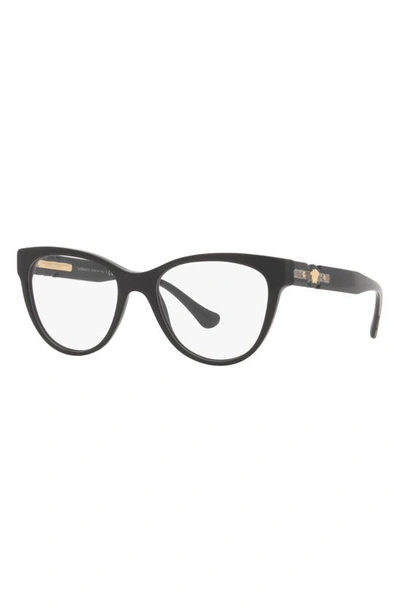 Versace 53mm Cat Eye Optical Glasses In Black