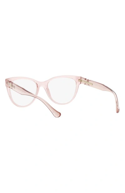 Shop Versace 53mm Cat Eye Optical Glasses In Trans Pink