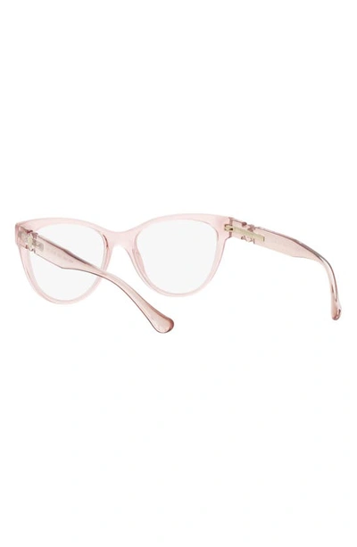 Versace 53mm Cat Eye Optical Glasses In Trans Pink