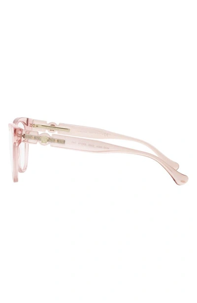 Versace 53mm Cat Eye Optical Glasses In Trans Pink