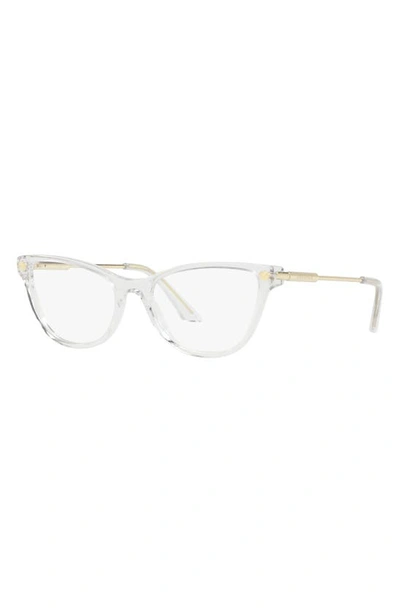 Versace 54mm Cat Eye Optical Glasses In Crystal