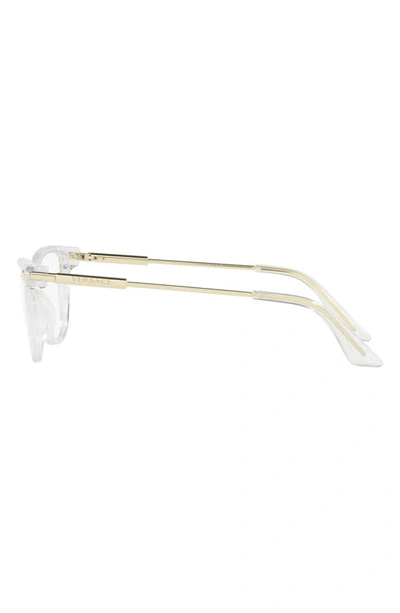 Versace 54mm Cat Eye Optical Glasses In Crystal