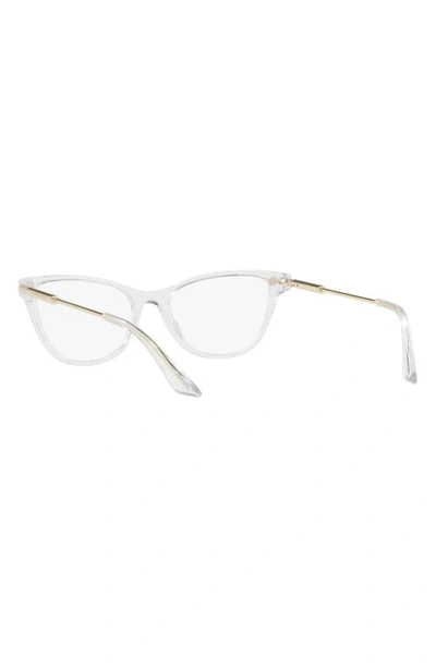 Versace 54mm Cat Eye Optical Glasses In Crystal