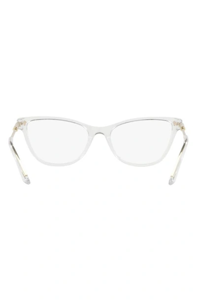 Versace 54mm Cat Eye Optical Glasses In Crystal