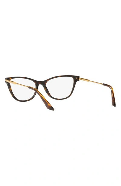Versace 54mm Cat Eye Optical Glasses In Havana