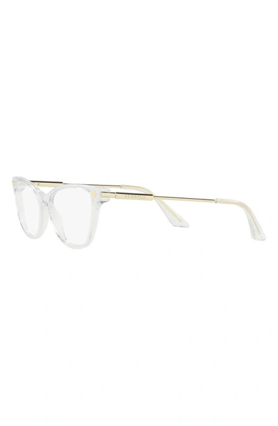 Shop Versace 54mm Cat Eye Optical Glasses In Crystal