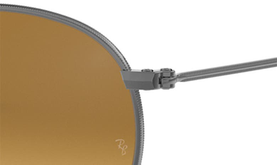 Ray Ban 50mm Small Gradient Round Sunglasses In Gunmetal